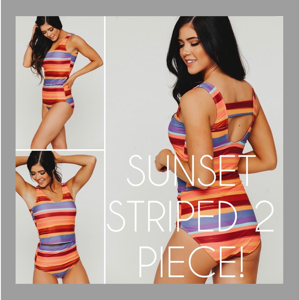 Sunset Stripe Swimsuit by Janela Bay